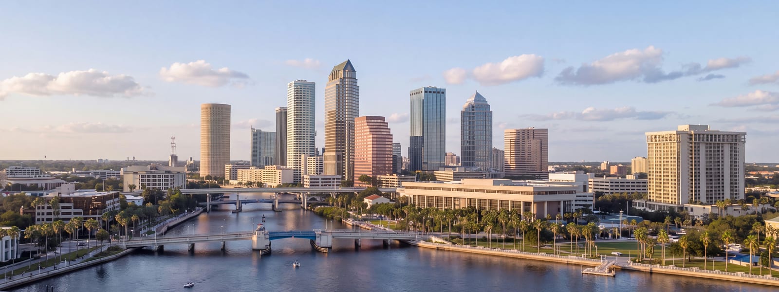Aerial view of downtown Tampa and the Hillsborough River